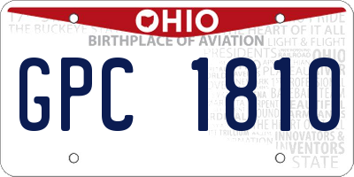 OH license plate GPC1810
