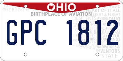 OH license plate GPC1812