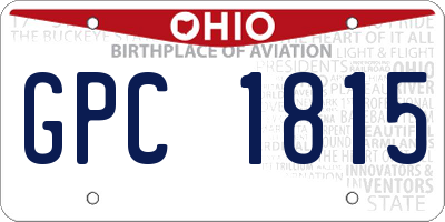 OH license plate GPC1815
