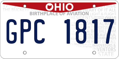 OH license plate GPC1817