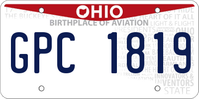 OH license plate GPC1819