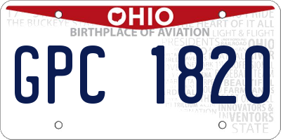 OH license plate GPC1820