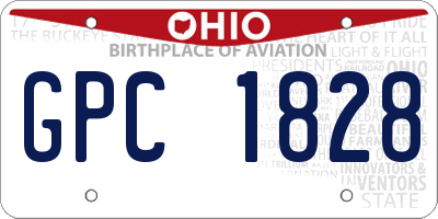 OH license plate GPC1828