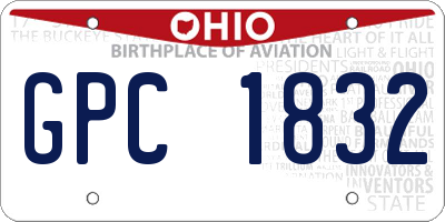 OH license plate GPC1832