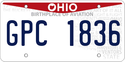 OH license plate GPC1836