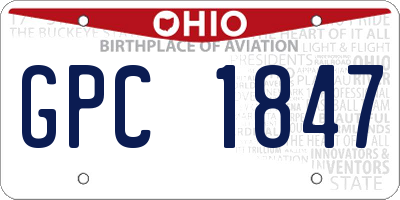 OH license plate GPC1847