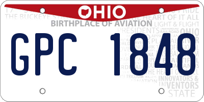 OH license plate GPC1848