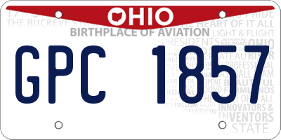 OH license plate GPC1857