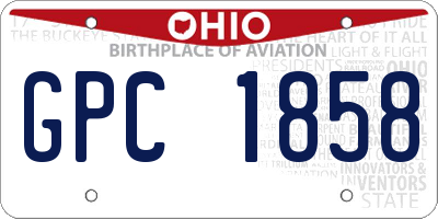 OH license plate GPC1858