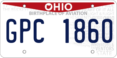 OH license plate GPC1860