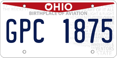 OH license plate GPC1875