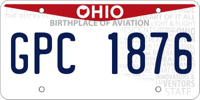 OH license plate GPC1876