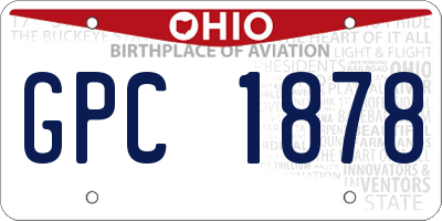 OH license plate GPC1878