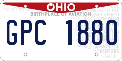 OH license plate GPC1880