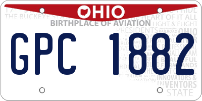 OH license plate GPC1882