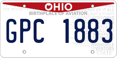 OH license plate GPC1883