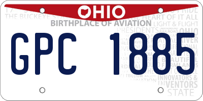 OH license plate GPC1885