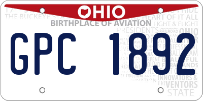 OH license plate GPC1892