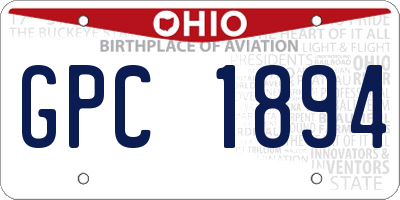OH license plate GPC1894