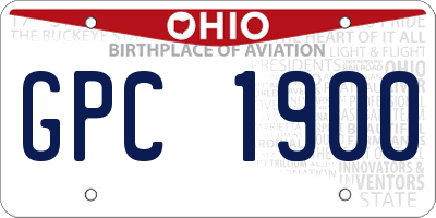 OH license plate GPC1900