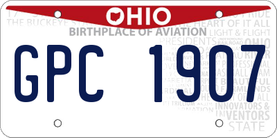 OH license plate GPC1907
