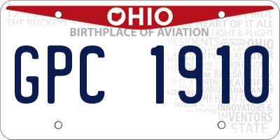 OH license plate GPC1910