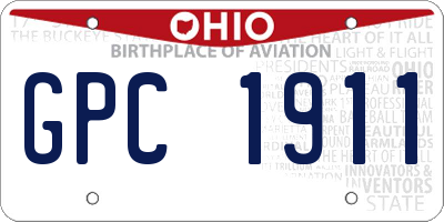OH license plate GPC1911