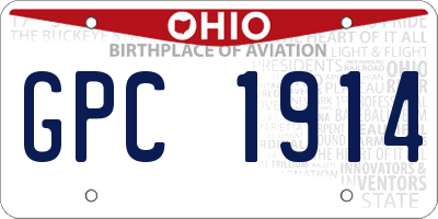 OH license plate GPC1914