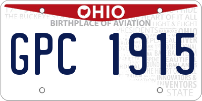 OH license plate GPC1915