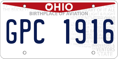 OH license plate GPC1916