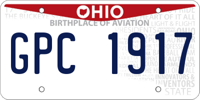 OH license plate GPC1917