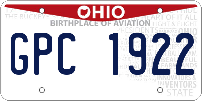 OH license plate GPC1922