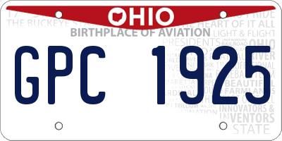 OH license plate GPC1925