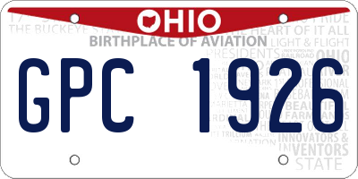 OH license plate GPC1926
