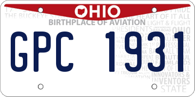 OH license plate GPC1931