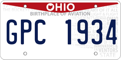 OH license plate GPC1934