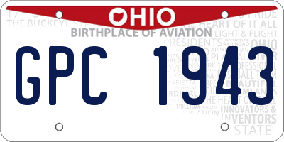 OH license plate GPC1943
