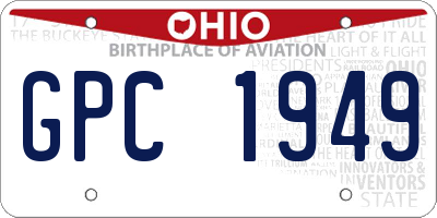 OH license plate GPC1949