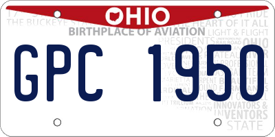 OH license plate GPC1950