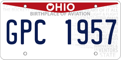 OH license plate GPC1957