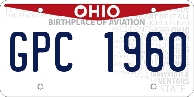 OH license plate GPC1960