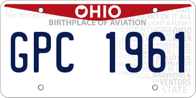 OH license plate GPC1961