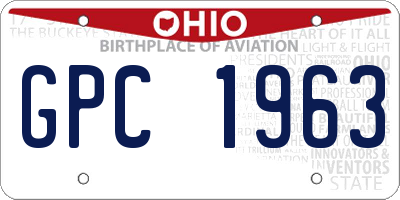 OH license plate GPC1963