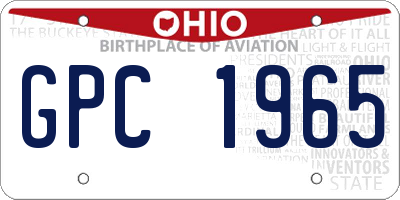 OH license plate GPC1965