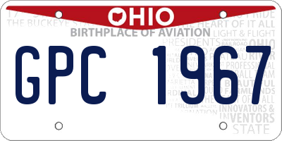 OH license plate GPC1967