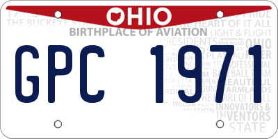 OH license plate GPC1971
