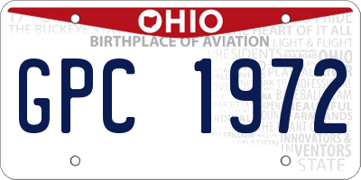 OH license plate GPC1972