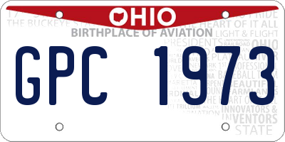 OH license plate GPC1973
