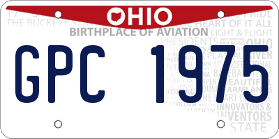 OH license plate GPC1975