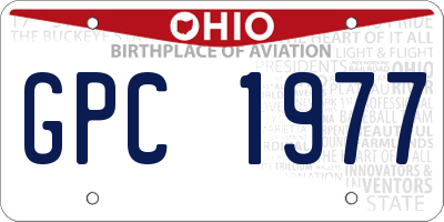 OH license plate GPC1977